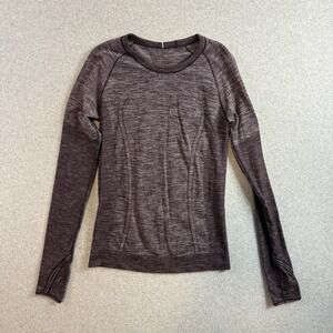 Lululemon Size 8 Women Swiftly Wool Pullover T-shirt Top Long Sleeve